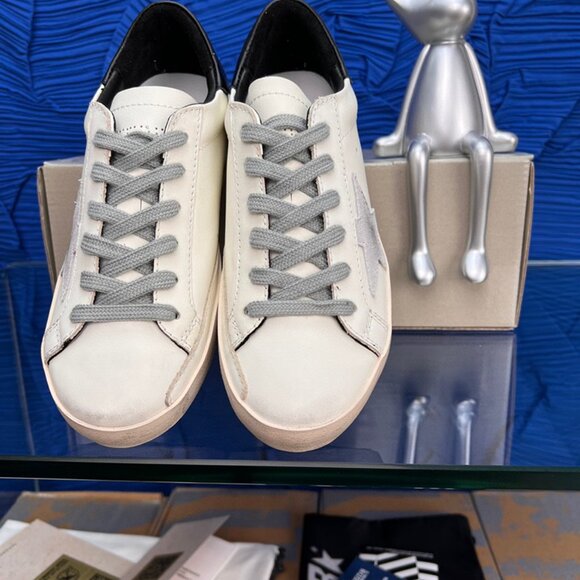 Golden Goose White and Gray Distressed Sneakers - Picture 3 of 6